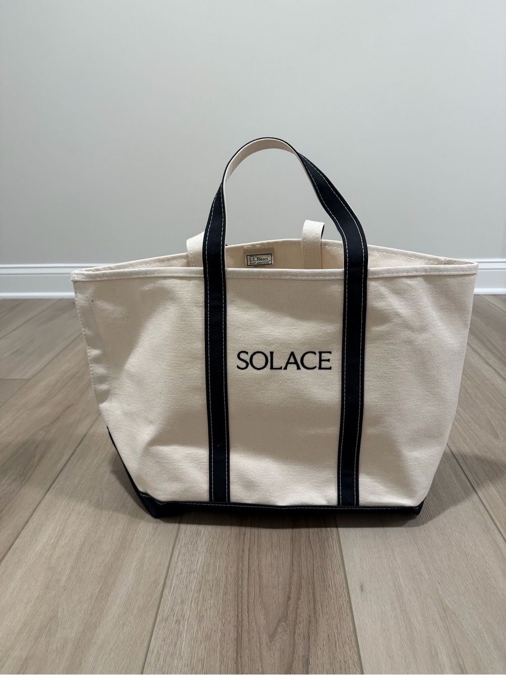 L.L. Bean Boat and Tote Extra Large XL Canvas Bag Black Solace Made in USA